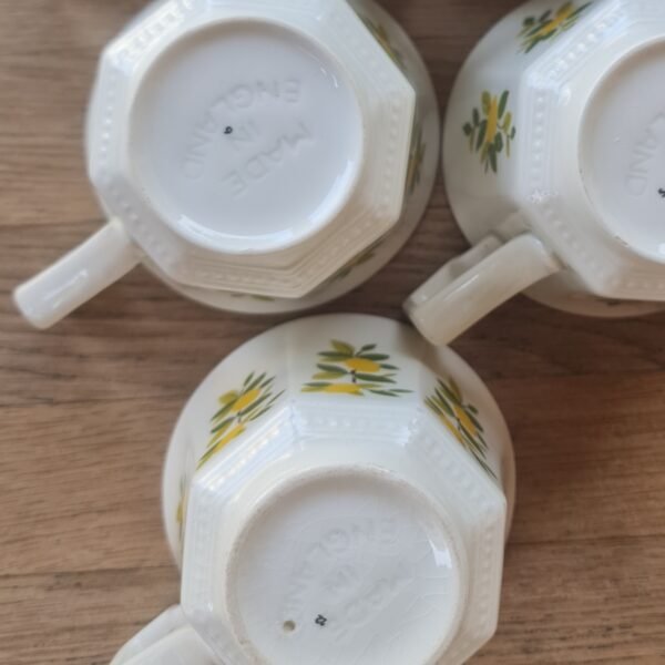 Johnson Brothers Ironstone Lemon Tree cups and saucers