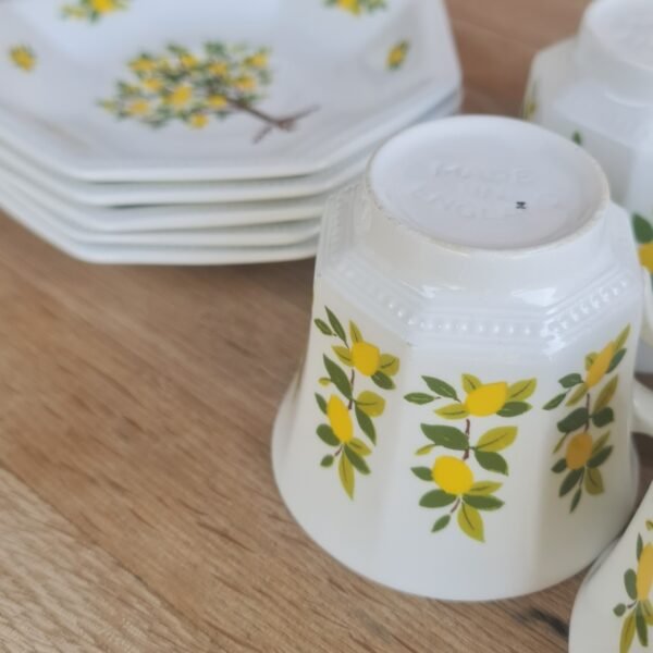 Johnson Brothers Ironstone Lemon Tree cups and saucers