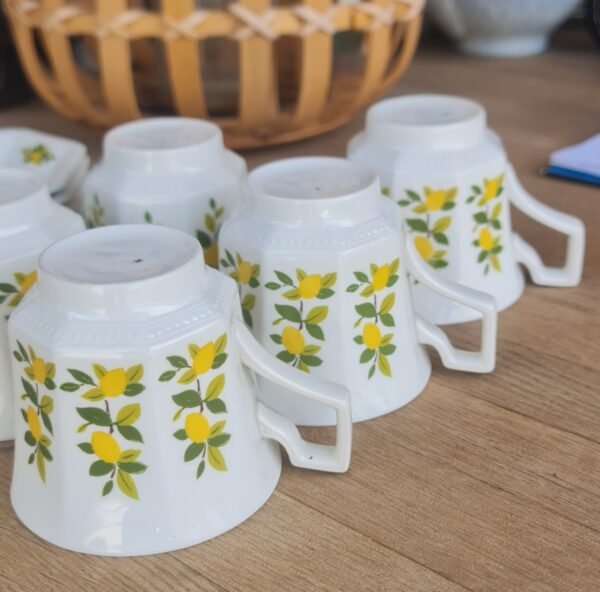 Johnson Brothers Ironstone Lemon Tree cups and saucers