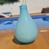 Sky blue cased vase white interior