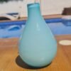 Sky blue cased vase white interior