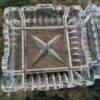 "Irish Rose" square engraved glass Trinket Box by Galway Ireland