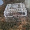 "Irish Rose" square engraved glass Trinket Box by Galway Ireland