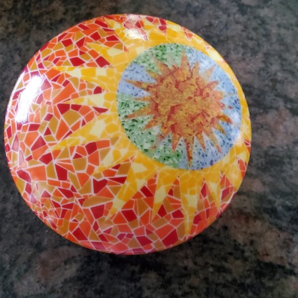 Round Gaudi style  colorful porcelaine Trinket Box
